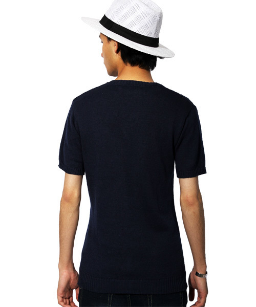 ８(eight)（エイト）の「フィッシャーマン 半袖 サマーニット Vネック（Tシャツ/カットソー・メンズ・ロイヤルブルー/サックスブルー/ワイン/グレー/ネイビー/ホワイト/ブラック・LARGE/MEDIUM/X-LARGE）」の22枚目の写真