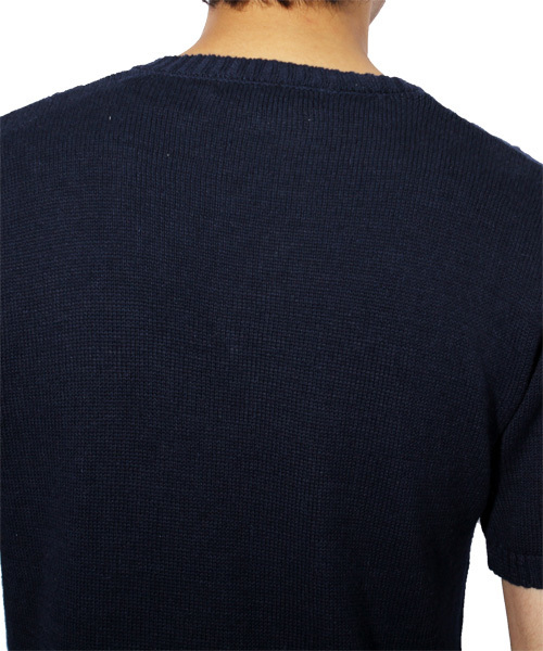 ８(eight)（エイト）の「フィッシャーマン 半袖 サマーニット Vネック（Tシャツ/カットソー・メンズ・ロイヤルブルー/サックスブルー/ワイン/グレー/ネイビー/ホワイト/ブラック・LARGE/MEDIUM/X-LARGE）」の19枚目の写真