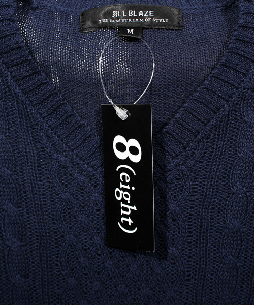 ８(eight)（エイト）の「フィッシャーマン 半袖 サマーニット Vネック（Tシャツ/カットソー・メンズ・ロイヤルブルー/サックスブルー/ワイン/グレー/ネイビー/ホワイト/ブラック・LARGE/MEDIUM/X-LARGE）」の9枚目の写真