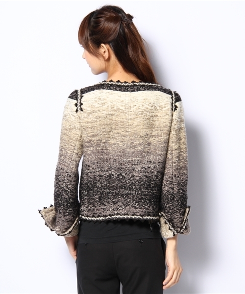 EFFE BEAMS（エッフェビームス）の「EDWARD ACHOUR PARIS / グラデ Vネック ジャケット（ノーカラージャケット・レディース・ベージュ・38/40）」の3枚目の写真