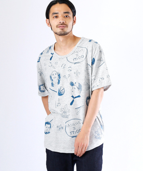 MONO-MART（モノマート）の「グラフィック デザイン Tシャツ オーバーサイズ カットソー（Tシャツ/カットソー・メンズ・グレー系その他2/グレー系その他3/グレー系その他4/グリーン系その他/グリーン系その他2/ホワイト系その他5/グレー系その他/ブルー系その他2/ブルー系その他3/ブルー系その他4/ブルー系その他5/ブルー系その他/ホワイト系その他/ホワイト系その他3/ベージュ系その他/ホワイト系その他2/ホワイト系その他4/イエロー系その他2/ホワイト系その他6/ホワイト系その他7/イエロー系その他/グレー系その他5/ブルー系その他6・FREE/フリー）」の8枚目の写真