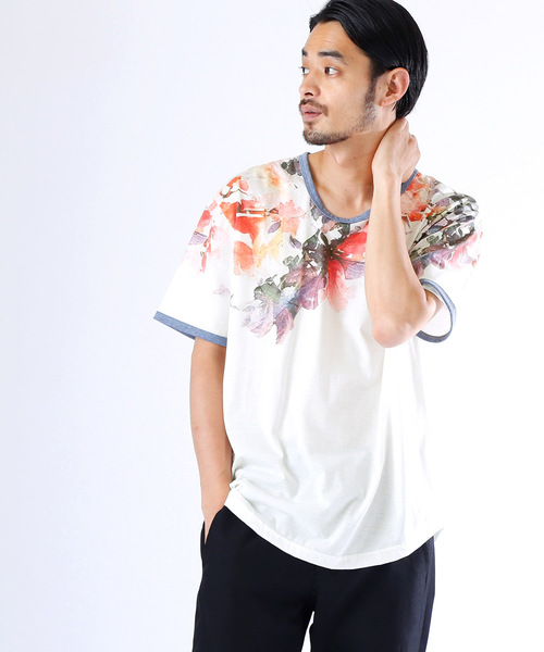 MONO-MART（モノマート）の「グラフィック デザイン Tシャツ オーバーサイズ カットソー（Tシャツ/カットソー・メンズ・グレー系その他2/グレー系その他3/グレー系その他4/グリーン系その他/グリーン系その他2/ホワイト系その他5/グレー系その他/ブルー系その他2/ブルー系その他3/ブルー系その他4/ブルー系その他5/ブルー系その他/ホワイト系その他/ホワイト系その他3/ベージュ系その他/ホワイト系その他2/ホワイト系その他4/イエロー系その他2/ホワイト系その他6/ホワイト系その他7/イエロー系その他/グレー系その他5/ブルー系その他6・FREE/フリー）」の2枚目の写真