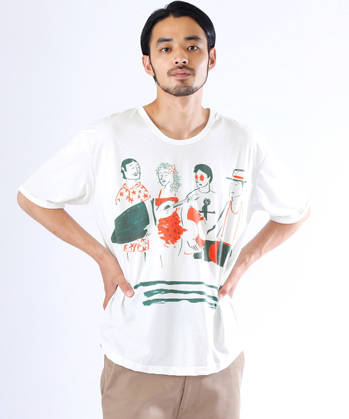 MONO-MART（モノマート）の「グラフィック デザイン Tシャツ オーバーサイズ カットソー（Tシャツ/カットソー・メンズ・グレー系その他2/グレー系その他3/グレー系その他4/グリーン系その他/グリーン系その他2/ホワイト系その他5/グレー系その他/ブルー系その他2/ブルー系その他3/ブルー系その他4/ブルー系その他5/ブルー系その他/ホワイト系その他/ホワイト系その他3/ベージュ系その他/ホワイト系その他2/ホワイト系その他4/イエロー系その他2/ホワイト系その他6/ホワイト系その他7/イエロー系その他/グレー系その他5/ブルー系その他6・FREE/フリー）」の4枚目の写真