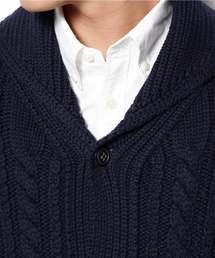 SHIPS（シップス）の「Drumohr: ケーブル ショールカラー/カーディガン