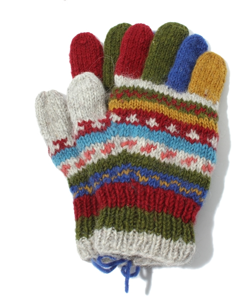 BEAMS BOY（ビームスボーイ）の「LOST HORIZONS / グローブ（手袋・レディース・ライトグレー/レッド系その他・X-SMALL）」の2枚目の写真