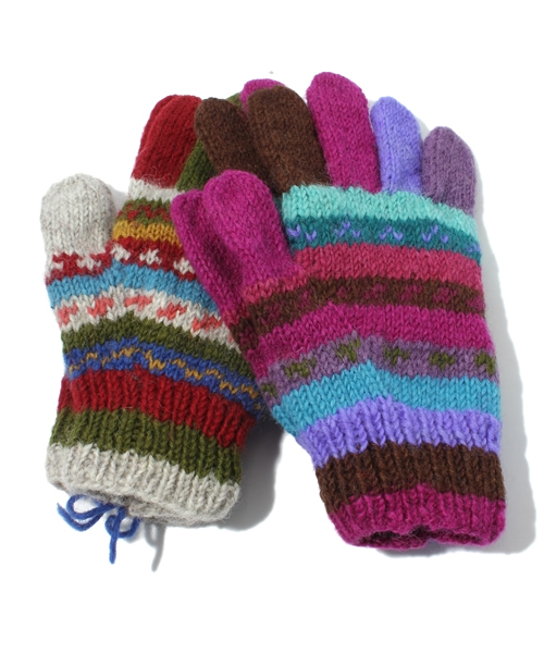 BEAMS BOY（ビームスボーイ）の「LOST HORIZONS / グローブ（手袋・レディース・ライトグレー/レッド系その他・X-SMALL）」の5枚目の写真