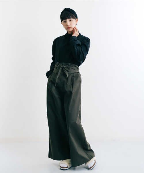 MERLOT(メルロー)の「サッシュベルト付きワイドパンツ643-7527(その他パンツ・レディース・レッド/ベージュ/カーキ/ブラック・FREE)」の12枚目の写真