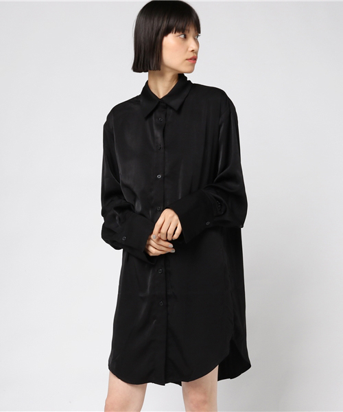 PUNYUS(プニュズ)の「テロテロシャツワンピース(シャツワンピース・レディース・ホワイト/ブラック/ピンク・1/2/3/4)」の12枚目の写真