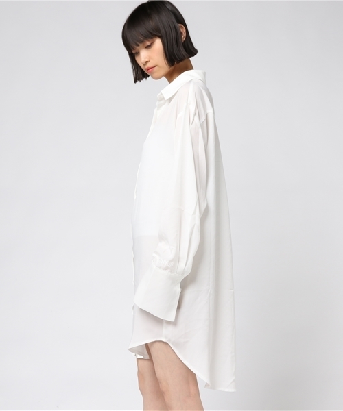 PUNYUS(プニュズ)の「テロテロシャツワンピース(シャツワンピース・レディース・ホワイト/ブラック/ピンク・1/2/3/4)」の7枚目の写真