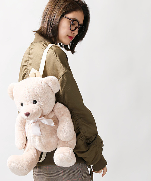 WEGO（ウィゴー）の「WEGO/クマヌイグルミリュック（バックパック/リュック・レディース・ブラック/キャメル・FREE）」の5枚目の写真