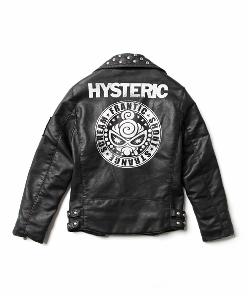 HYSTERIC MINI（ヒステリックミニ）の「DOBBA!DOBBA! HYSTERIC ライダースジャケット(フェイクレザー)（ライダースジャケット・キッズ・ブラック/ピンク・100/110/120）」の8枚目の写真