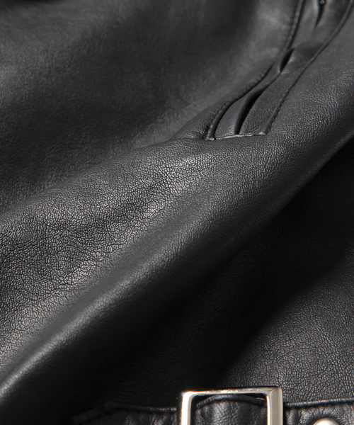 HYSTERIC MINI（ヒステリックミニ）の「DOBBA!DOBBA! HYSTERIC ライダースジャケット(フェイクレザー)（ライダースジャケット・キッズ・ブラック/ピンク・100/110/120）」の7枚目の写真