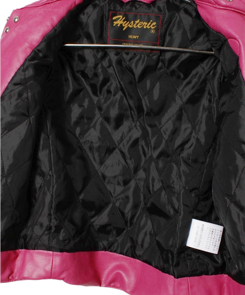 HYSTERIC MINI（ヒステリックミニ）の「DOBBA!DOBBA! HYSTERIC ライダースジャケット(フェイクレザー)（ライダースジャケット・キッズ・ブラック/ピンク・100/110/120）」の12枚目の写真