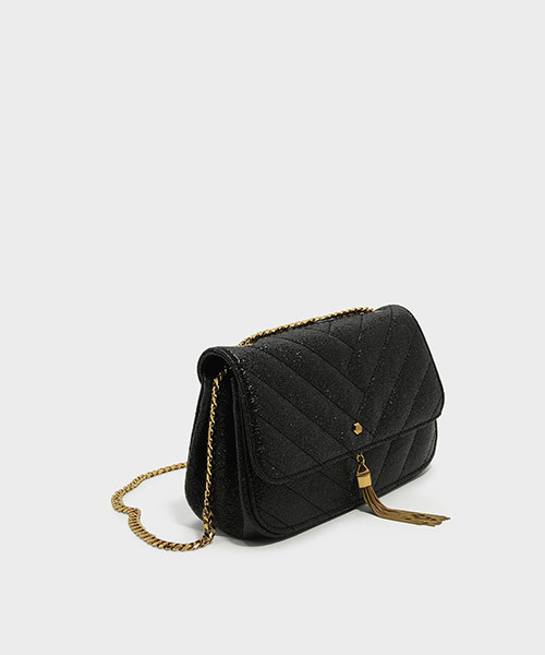 CHARLES & KEITH（チャールズ & キース）の「ドレッシーショルダーバッグ / DRESSY SHOULDER BAG（ショルダーバッグ・レディース・バーガンディー/ブラック・S）」の4枚目の写真
