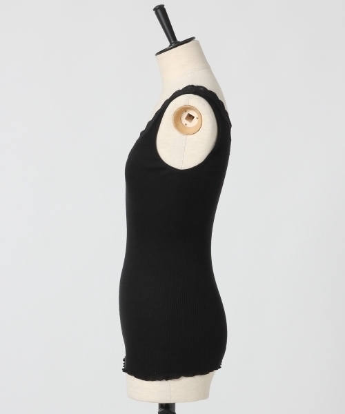 A part by（アパートバイ）の「シルクコットンレースタンク 778181 （タンクトップ・レディース・ブラック/ブラウン/オフホワイト・FREE）」の5枚目の写真