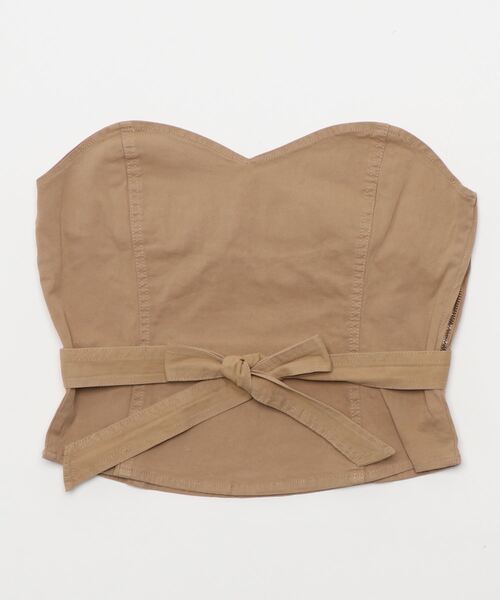 Bou Jeloud(ブージュルード)の「トレンチコルセットビスチェ/ウエストマークサイドジップベアトップ/トップス(キャミソール・レディース・キャメル/カーキ/ネイビー・38)」の1枚目の写真