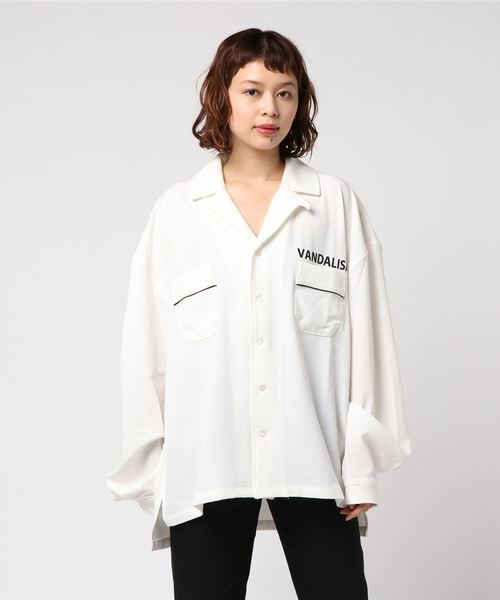 AFYF(エーエフワイエフ)の「AFYF OVERSIZE OPEN COLLAR SHIRT F/オーバーサイズオープンカラーシャツ(シャツ/ブラウス・レディース・ブラック系その他/ホワイト系その他2/ブラック/ブラック系その他2/ホワイト系その他3/ブラック系その他3/ホワイト系その他4/ホワイト系その他5/ブラック系その他5/ブラック系その他4・FREE)」の3枚目の写真