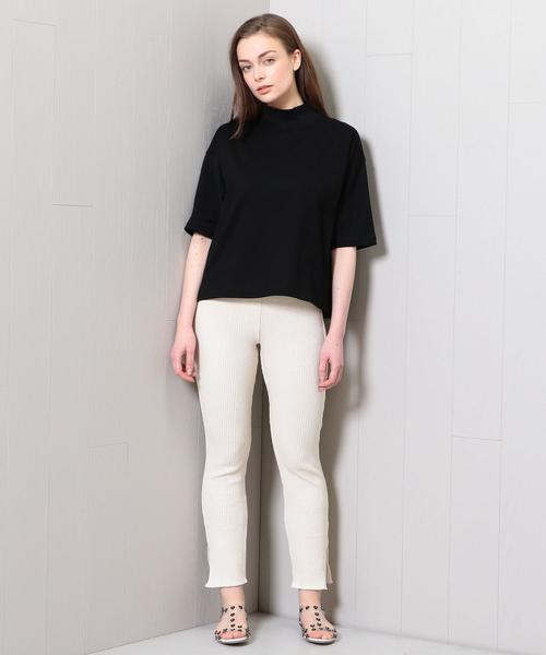 H　BEAUTY&YOUTH UNITED ARROWS（エイチビューティーアンドユースユナイテッドアローズ）の「＜H＞COTTON WIDE HIGH NECK T-SHIRT/Tシャツ（Tシャツ/カットソー・レディース・ホワイト/ライム/ブラック/オリーブ・FREE）」の6枚目の写真