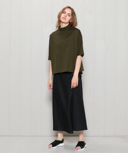 H　BEAUTY&YOUTH UNITED ARROWS（エイチビューティーアンドユースユナイテッドアローズ）の「＜H＞COTTON WIDE HIGH NECK T-SHIRT/Tシャツ（Tシャツ/カットソー・レディース・ホワイト/ライム/ブラック/オリーブ・FREE）」の5枚目の写真