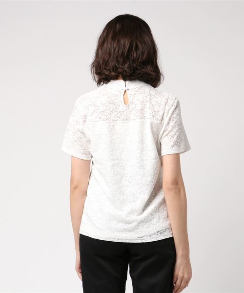 PUNYUS（プニュズ）の「半袖レーストップス（Tシャツ/カットソー・レディース・ブラック/ホワイト・1/2/3/4）」の4枚目の写真