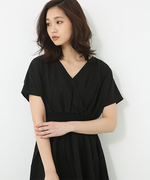 マウジー moussy レーヨンカシュクールワンピース レディース 1 crie confortoサイドバックルカシュクールワンピース｜WOMEN