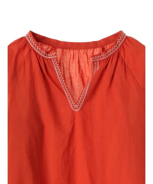 earth music&ecology(アースミュージックアンドエコロジー)の「・クロスステッチ刺繍ブラウス ●(シャツ/ブラウス・レディース・アイボリー/ブラック/ライトブラウン/テラコッタ・FREE)」の15枚目の写真