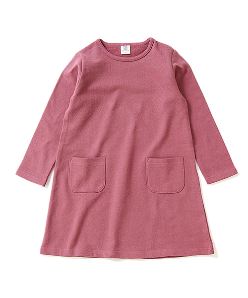 devirock(デビロック)の「スウェット長袖Aラインワンピース(ワンピース・キッズ・スモークピンク/カーキ/ネイビー/ブラック/モカ/杢グレー/グリーン系その他/レッド系その他/パープル系その他・160cm/90cm/130cm/150cm/140cm/110cm/100cm/120cm)」の7枚目の写真