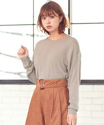 選べるドロップショルダーカシミアタッチニットトップス