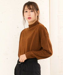 選べるドロップショルダーカシミアタッチニットトップス