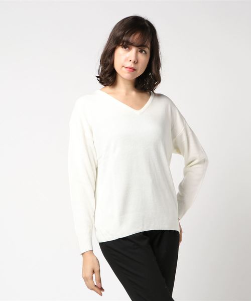 KOBE LETTUCE（コウベレタス）の「選べるドロップショルダーカシミアタッチニットトップス（ニット/セーター・レディース・ホワイト系その他/ブラック系その他/グレー系その他/ベージュ系その他/グリーン系その他/ブルー系その他/イエロー系その他/レッド系その他/ホワイト系その他2/ホワイト系その他3/ホワイト系その他4/ホワイト系その他5/ホワイト系その他6/ブラック系その他2/ブラック系その他3/ブラック系その他4/ブラック系その他5/ブラック系その他6/グレー系その他2/グレー系その他3/グレー系その他4/グレー系その他5/グレー系その他6/ベージュ系その他2/ベージュ系その他3/ベージュ系その他4/ベージュ系その他5/ベージュ系その他6/グリーン系その他2/グリーン系その他3/グリーン系その他4/グリーン系その他5/グリーン系その他6/ブルー系その他2/ブルー系その他3/ブルー系その他4/ブルー系その他5/ブルー系その他6/イエロー系その他2/イエロー系その他3/イエロー系その他4/イエロー系その他5/イエロー系その他6/レッド系その他2/レッド系その他3/レッド系その他4/レッド系その他5/レッド系その他6/ベージュ系その他7/グリーン系その他7/ブルー系その他7/レッド系その他7/イエロー系その他7/ホワイト系その他7/ブラック系その他7/グレー系その他7/ワイン/グレイッシュベージュ/チャコール/ダークネイビー/その他1/その他/ブラック/ダークグリーン・FREE）」の7枚目の写真