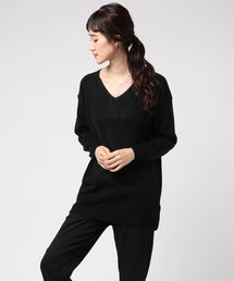 選べるドロップショルダーカシミアタッチニットトップス