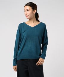 選べるドロップショルダーカシミアタッチニットトップス