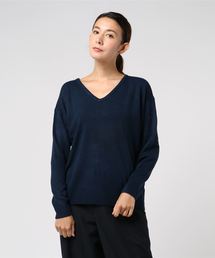 選べるドロップショルダーカシミアタッチニットトップス