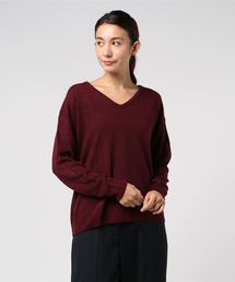選べるドロップショルダーカシミアタッチニットトップス