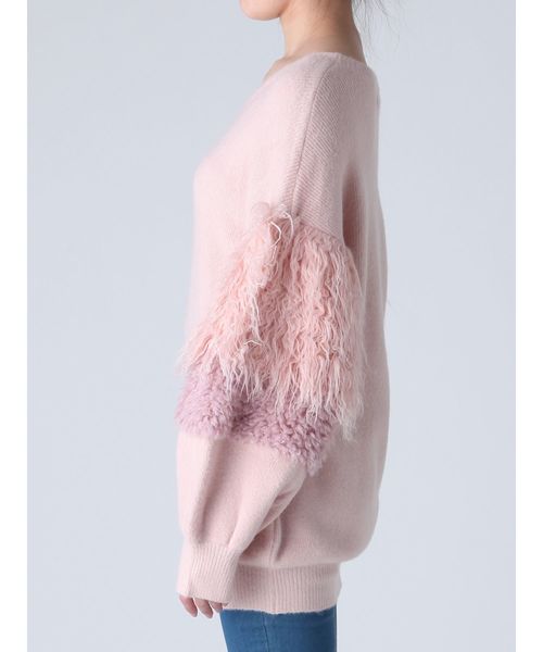 dazzlin（ダズリン）の「ボリュームスリーブニットチュニック（ニット/セーター・レディース・グレー/オフホワイト/ピンク・FREE）」の10枚目の写真