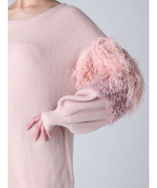 dazzlin（ダズリン）の「ボリュームスリーブニットチュニック（ニット/セーター・レディース・グレー/オフホワイト/ピンク・FREE）」の13枚目の写真