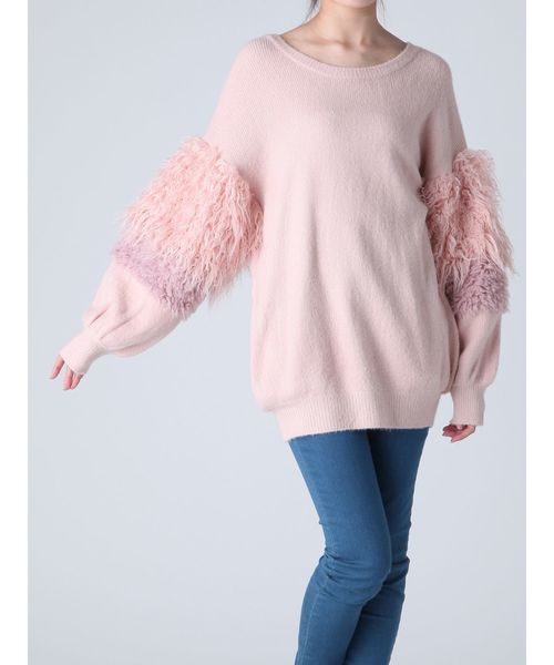 dazzlin（ダズリン）の「ボリュームスリーブニットチュニック（ニット/セーター・レディース・グレー/オフホワイト/ピンク・FREE）」の19枚目の写真