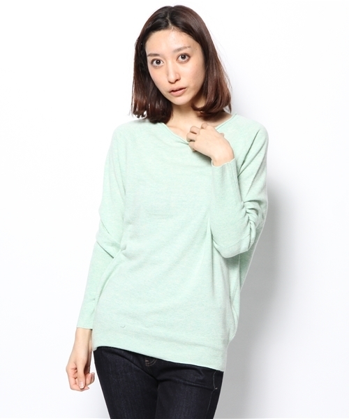 green label relaxing(グリーンレーベルリラクシング)の「GC W/RY/NY RIBコンビ POニット ◆(ニット/セーター・レディース・ライトグレー/ベージュ/ロイヤルブルー/レッド/グレー/ナチュラル/コバルトブルー/ライトピンク/ダークグレー/オフホワイト/ライトブルー/シャーベット/ピンク/イエロー/ライム・38/40)」の7枚目の写真