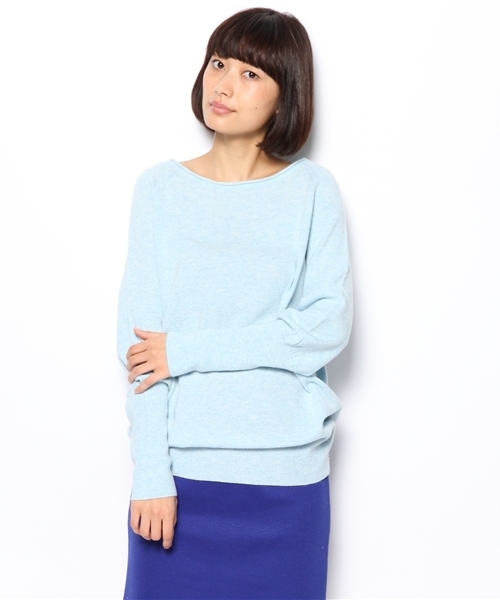 green label relaxing(グリーンレーベルリラクシング)の「GC W/RY/NY RIBコンビ POニット ◆(ニット/セーター・レディース・ライトグレー/ベージュ/ロイヤルブルー/レッド/グレー/ナチュラル/コバルトブルー/ライトピンク/ダークグレー/オフホワイト/ライトブルー/シャーベット/ピンク/イエロー/ライム・38/40)」の8枚目の写真