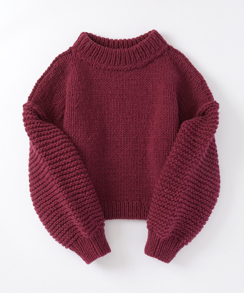 And A(アンドエー)の「And A アンドエー / 手編みペルークルーネックプルオーバーニット ハンドメイド(ニット/セーター・レディース・ホワイト/ライトブルー/パープル・FREE)」の10枚目の写真