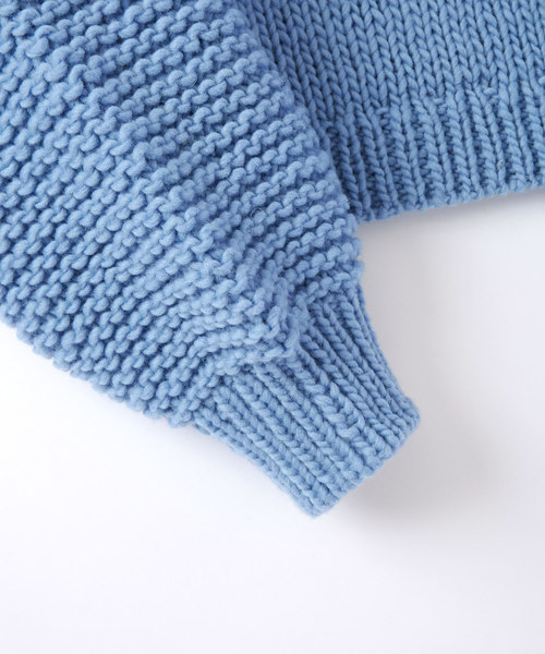 And A(アンドエー)の「And A アンドエー / 手編みペルークルーネックプルオーバーニット ハンドメイド(ニット/セーター・レディース・ホワイト/ライトブルー/パープル・FREE)」の12枚目の写真