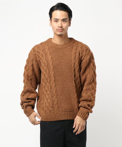 CIAOPANIC（チャオパニック）の「ビックシルエットケーブルニットプルオーバー（ニット/セーター・メンズ・ブラック/オフホワイト/キャメル・MEDIUM/LARGE）」の11枚目の写真