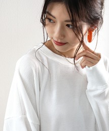 classicalelf | ラウンドヘム長袖サーマルロングTシャツ(Tシャツ/カットソー)