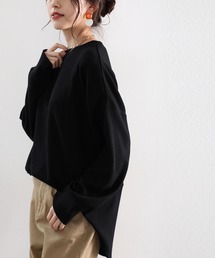 classicalelf | ラウンドヘム長袖サーマルロングTシャツ(Tシャツ/カットソー)