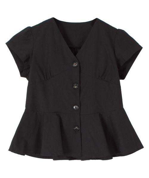 titivate（ティティベイト）の「ﾌﾚﾝﾁｽﾘｰﾌﾞﾍﾟﾌﾟﾗﾑﾌﾞﾗｳｽ（シャツ/ブラウス・レディース・オフホワイト/ブラック/ベージュ・S/M/L）」の3枚目の写真