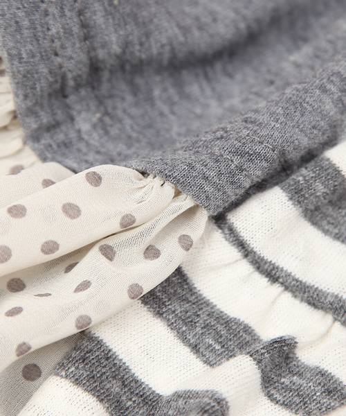 FURFUR（ファーファー）の「ボーダー×ドットタンクトップ（Tシャツ/カットソー・レディース・グレー×ホワイト/ベージュ・FREE）」の8枚目の写真
