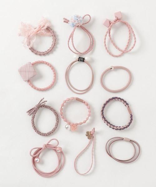 Fun & Daily（ファンアンドデイリー）の「F&D : 12セットチャームヘアゴム（ヘアゴム・レディース・ピンク/マルチ/ブラック/ネイビー/ホワイト系その他/ピンク系その他/ブルー・FREE）」の5枚目の写真