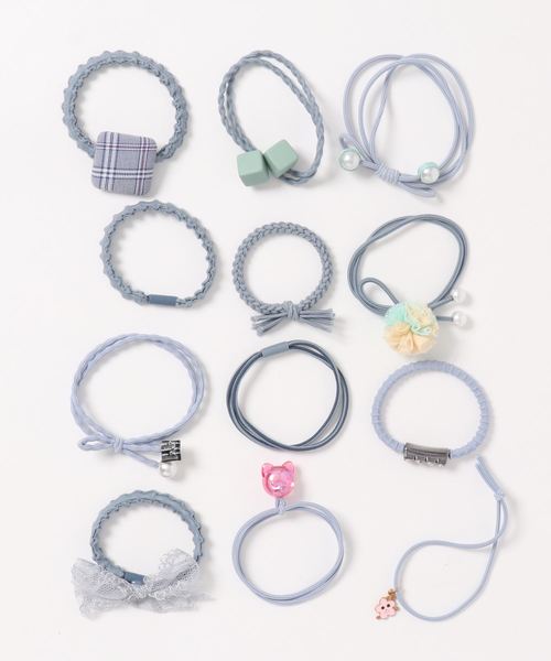 Fun & Daily（ファンアンドデイリー）の「F&D : 12セットチャームヘアゴム（ヘアゴム・レディース・ピンク/マルチ/ブラック/ネイビー/ホワイト系その他/ピンク系その他/ブルー・FREE）」の4枚目の写真