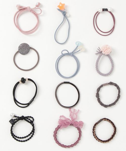 Fun & Daily（ファンアンドデイリー）の「F&D : 12セットチャームヘアゴム（ヘアゴム・レディース・ピンク/マルチ/ブラック/ネイビー/ホワイト系その他/ピンク系その他/ブルー・FREE）」の7枚目の写真
