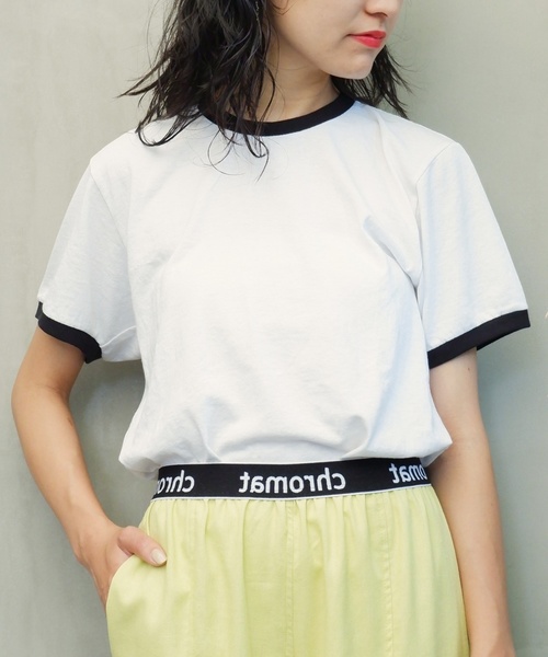PUBLUX(パブリュクス)の「【Upcycle/アップ サイクル】Vintage Wash Ringer Tshirt/ヴィンテージウォッシュリンガーTシャツ(Tシャツ/カットソー)」|ブラック